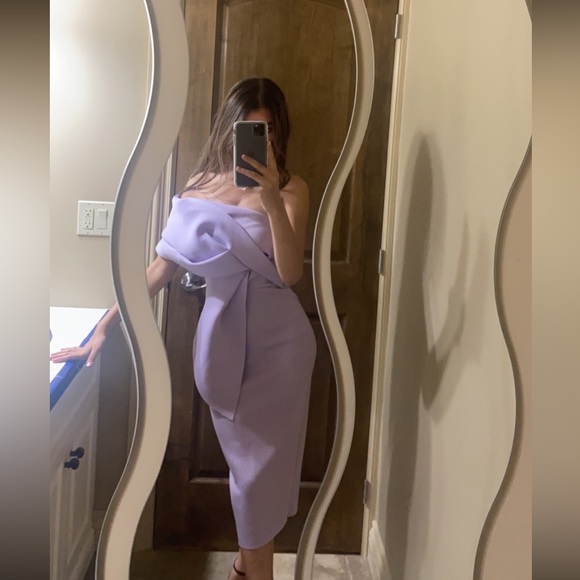 Midi dress in lilac size 0 us - Picture 2 of 3